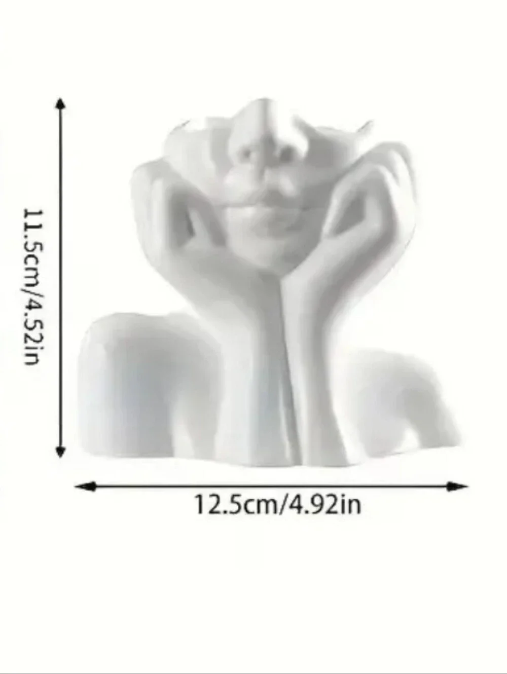 White Makeup Brush Storage Box Or Planter Contemplative Face